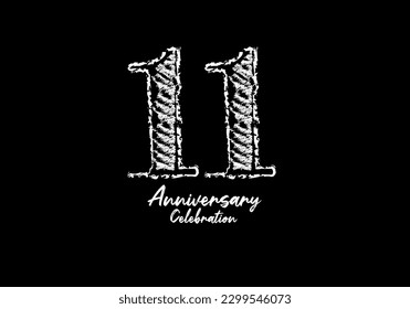 11 years anniversary celebration logotype white vector, 11th birthday logo, 11 number design, anniversary year banner, anniversary design elements for invitation card and poster. number design vector