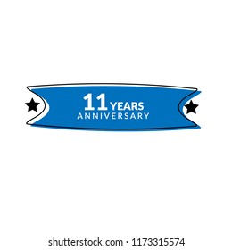 11 years anniversary celebration simple logo