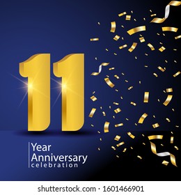 11 Years Anniversary Celebration Vector Template Design Illustration