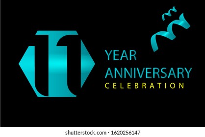 11 Years Anniversary Celebration Vector Template Design Illustration