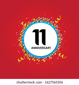 11 Years Anniversary Celebration Vector Template Design Illustration