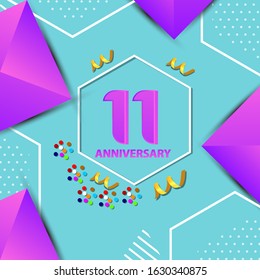 11 Years Anniversary Celebration Vector Template Design Illustration