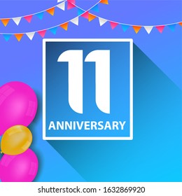 11 Years Anniversary Celebration Vector Template Design Illustration