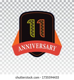 11 Years Anniversary Celebration Vector Template Design Illustration