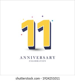 11 Years Anniversary Celebration Vector Template Design Illustration