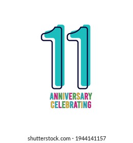 11 Years Anniversary Celebration Vector Template Design Illustration