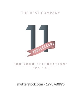 11 Years Anniversary Celebration Vector Template Design Illustration