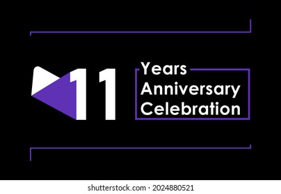 11 Years Anniversary Celebration Vector Template Design