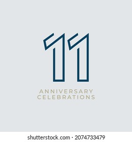 11 Years Anniversary Celebration Vector Template Design Illustration