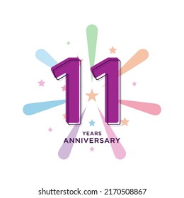 11 Years Anniversary Celebration Vector Template Design Illustration
