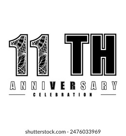 11 years anniversary celebration vector template design illustration