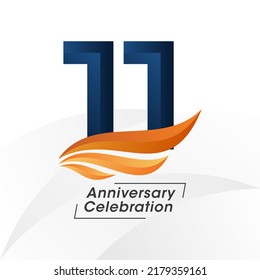 11 Jahre Jubiläumsdesign-Vorlage. Vektorgrafik