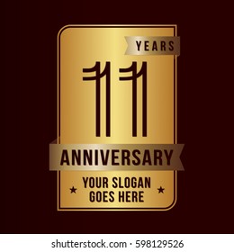 11 years anniversary design template. Vector and illustration.