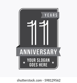 11 years anniversary design template. Vector and illustration.