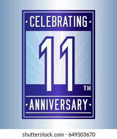 11 years anniversary design template. Vector and illustration
