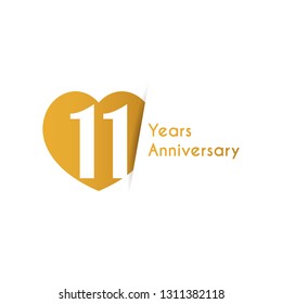11 Years anniversary design. Vector illustration eps 10