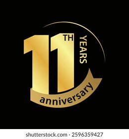 11 years anniversary gold design
