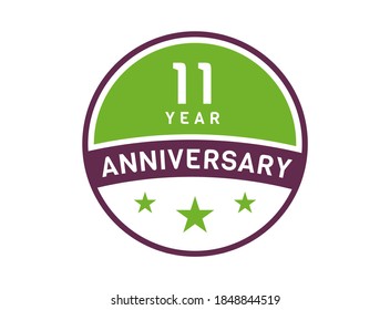 11 years anniversary image, 11 year Anniversary logo isolated on white background