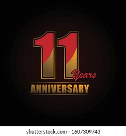 11 Years Anniversary Logo Template with ribbon