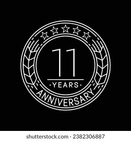 11 Jahre Jubiläumslogo-Vorlage. 11. Linie Kunstvektor und Illustration.