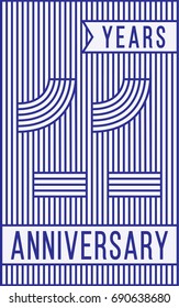 11 years anniversary logo. Vector and illustration. Line art anniversary design template.
