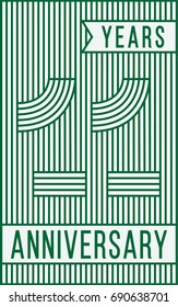 11 years anniversary logo. Vector and illustration. Line art anniversary design template.
