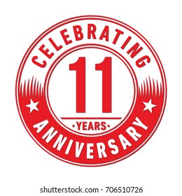 11 years anniversary logo. Vector and illustration.