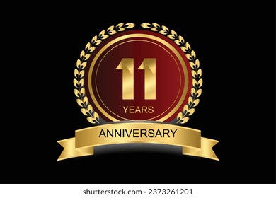 11 years anniversary vector icon, logo. Design element with modern graphic style number for 11th anniversary
