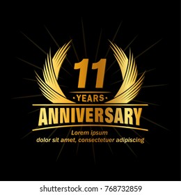 11 years design template. Anniversary vector and illustration template.