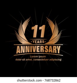 11 years design template. Anniversary vector and illustration template.