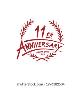 11 years design template. Vector and illustration. 11th years logo.
