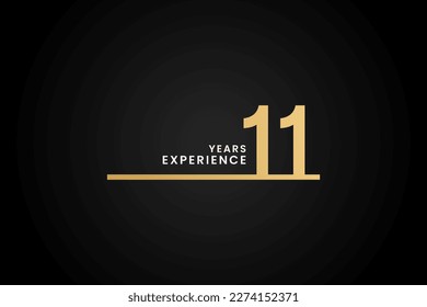 11 Years experience or Best 11 Years experience vector in flat style. Logos 11 years experience. Suitable for marketing logos related to 11 years of experience in the business or industry.