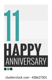 11 Years Happy Anniversary (Vector Illustration Poster Design)