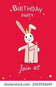 11 years old. Birthday party. Invitation.