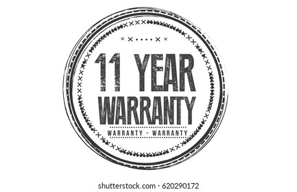 11 years warranty black label icon vector