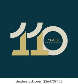 110, 110th Anniversary Logo, 110 Logo, Vector Template Design element for birthday, invitation, wedding, and greeting card illustration.