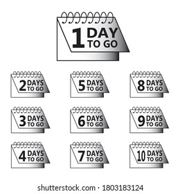 1-10 days to go count down for marketing