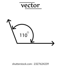 110 degree angle icon in mathematics vector illustration on white background..eps