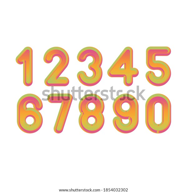 110 Holographic Gradient Numbers Stock Vector (Royalty Free) 1854032302