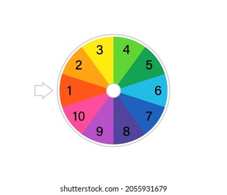 1-10 Number generator wheel icon. Clipart image isolated on white background