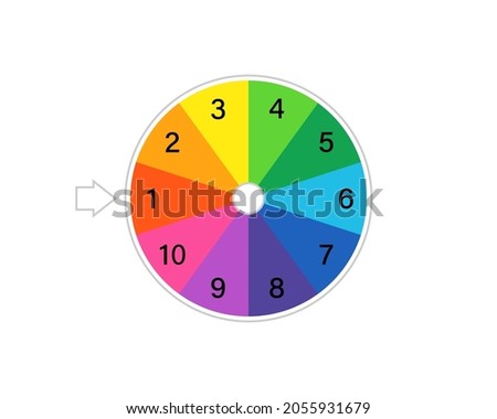 1-10 Number generator wheel icon. Clipart image isolated on white background