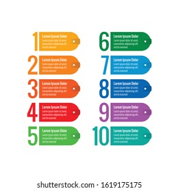 1-10 numbers infographic template. ten options information template. business infographic template