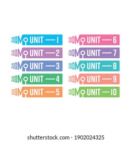 1-10 unit buttons and zoom concept. ten steps unit concept