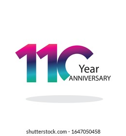 110 Year Anniversary Logo Vector Template Design Illustration