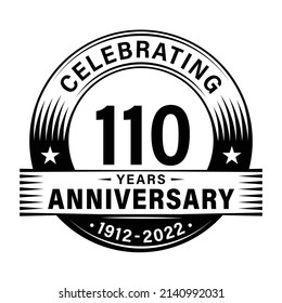 110 years anniversary celebration design template. 110th logo vector illustrations.