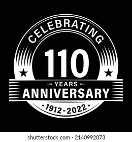 110 years anniversary celebration design template. 110th logo vector illustrations.