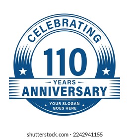 110 years anniversary celebration design template. 110th logo vector illustrations.