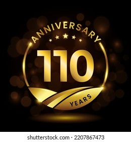 110 years anniversary, Anniversary celebration logo design. vector template illustration