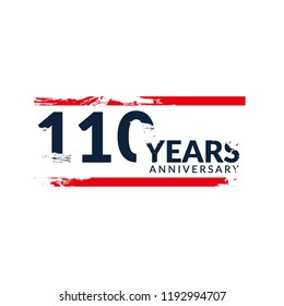 110 years anniversary celebration simple logo.grunge illustration