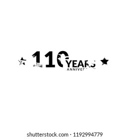 110 years anniversary celebration simple logo.grunge illustration